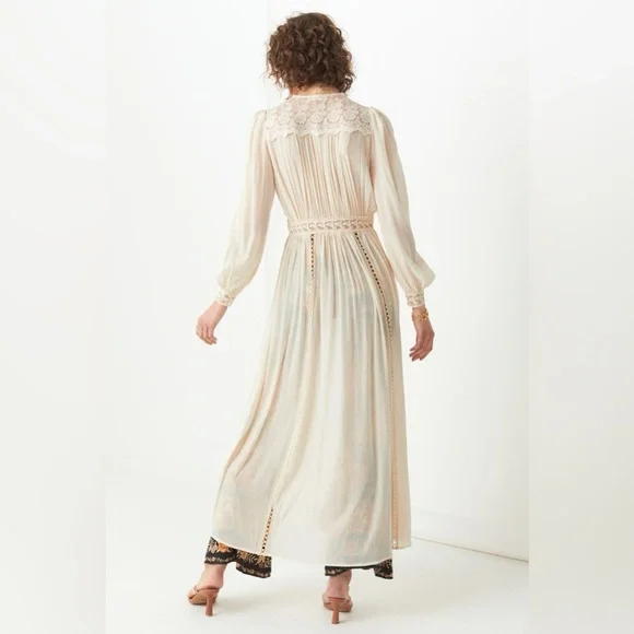 NWT Spell & the Gypsy Le Gauze Lace duster Small new off white dress wedding - Picture 7 of 17